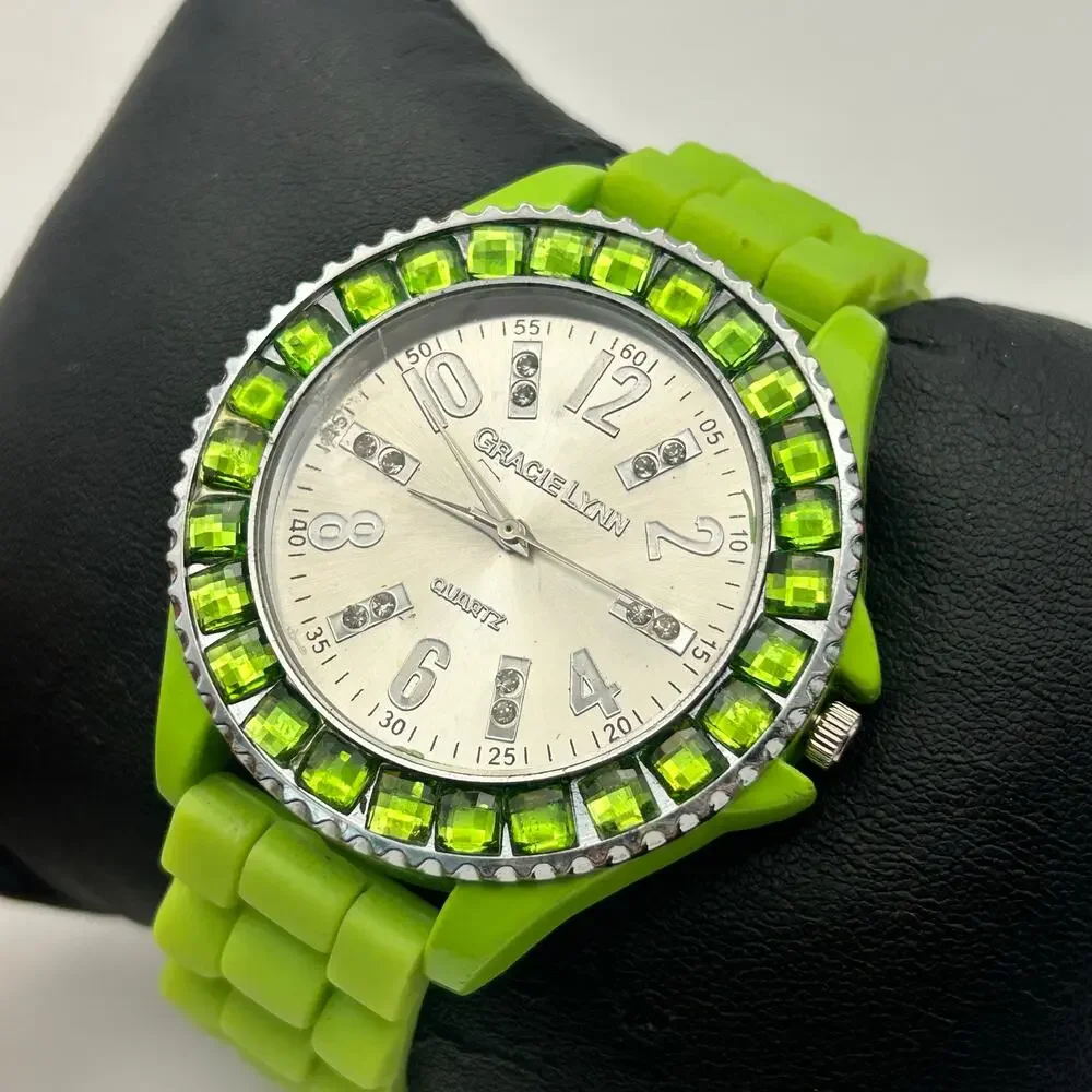 Gracie Lynn Green Silicon Band Women’s Fashion Watch New Battery